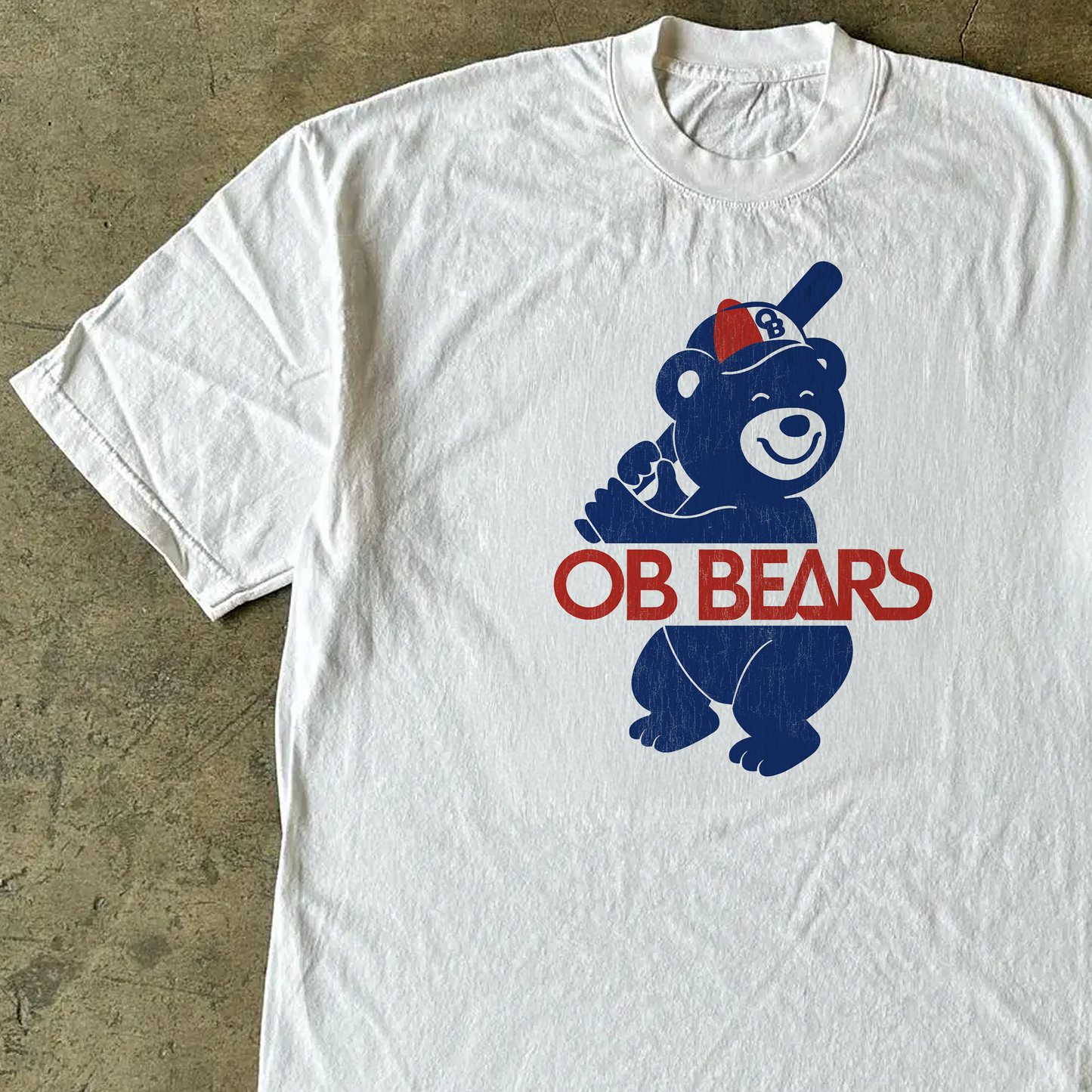 80s Vintage OB Bears Washed White Tee