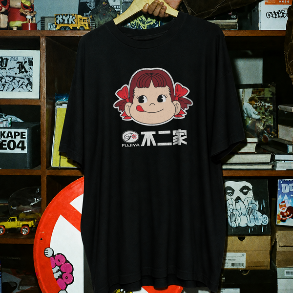 Vintage Peko Chan Washed Black Tee