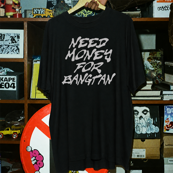 Need Money Washed Black Tee