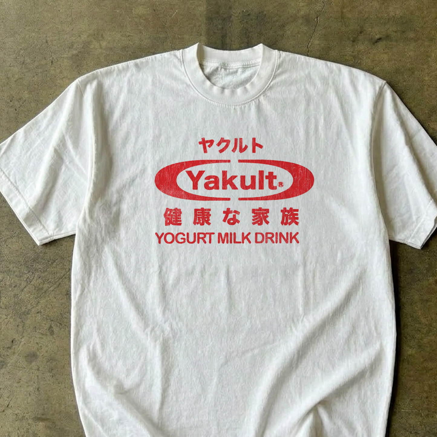 Vintage Yakult Milk Drink Washed White Tee
