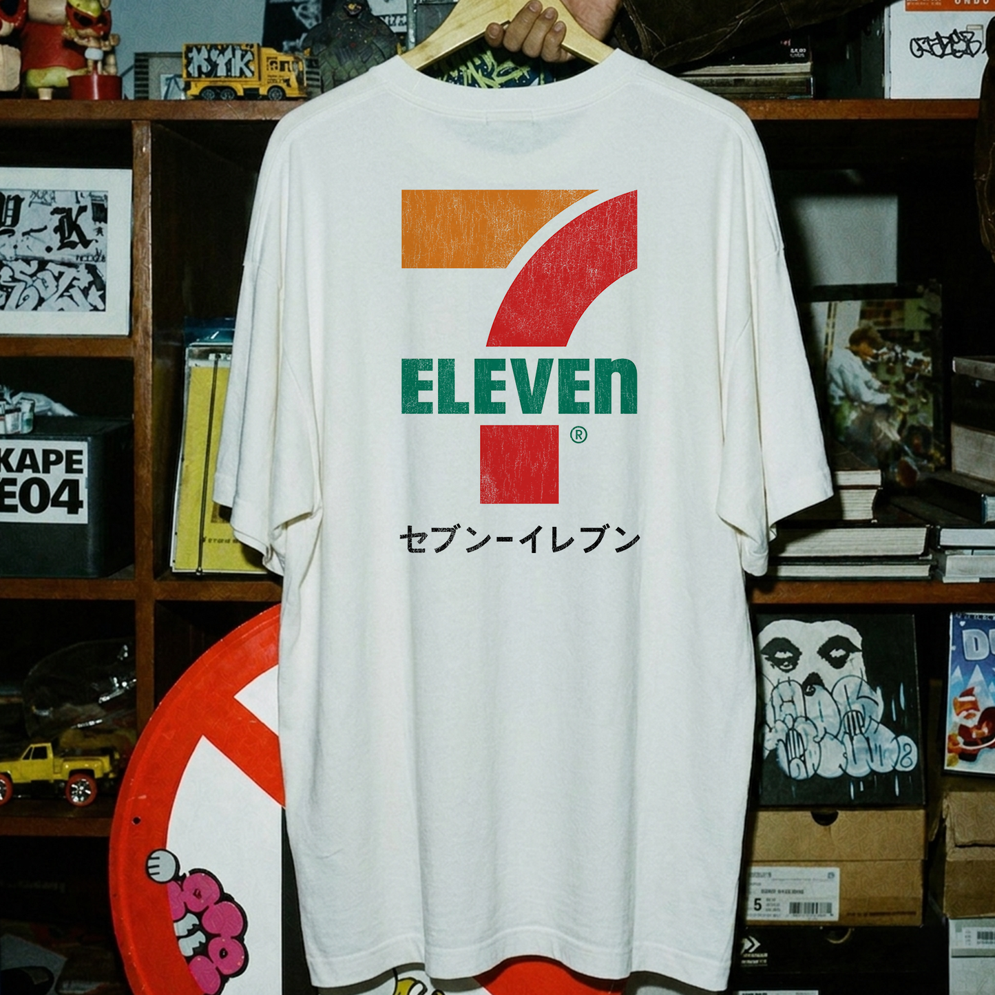 7 Eleven Japan Logo Washed White Tee