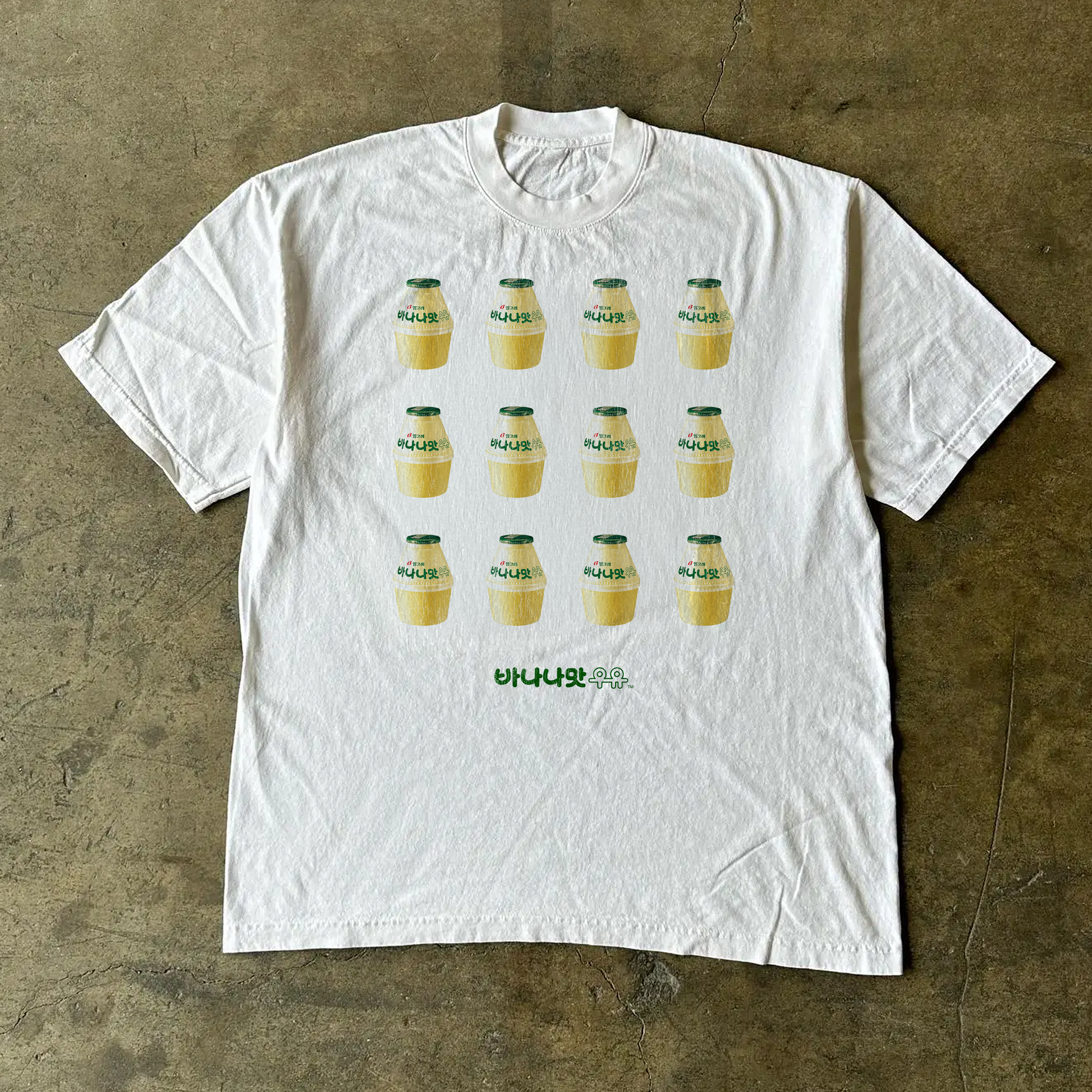 Vintage Banana Milk Washed White Tee