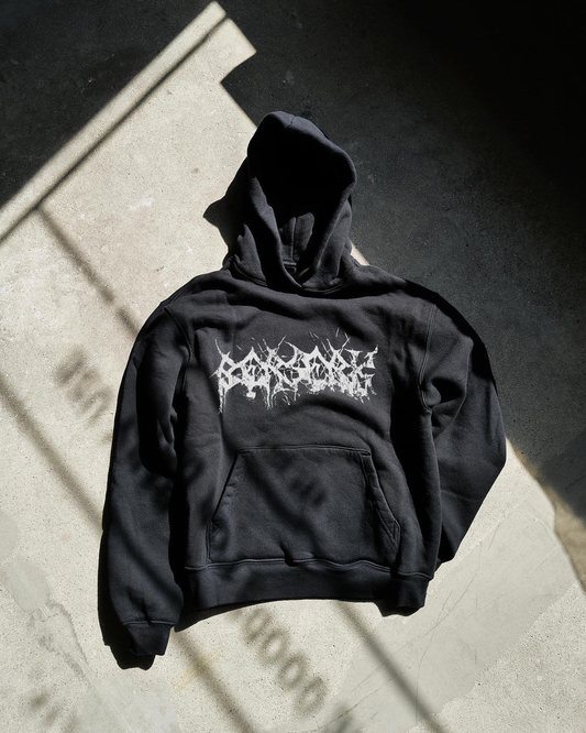 BESERK HEAVYWEIGHT WASHED BLACK HOODIE