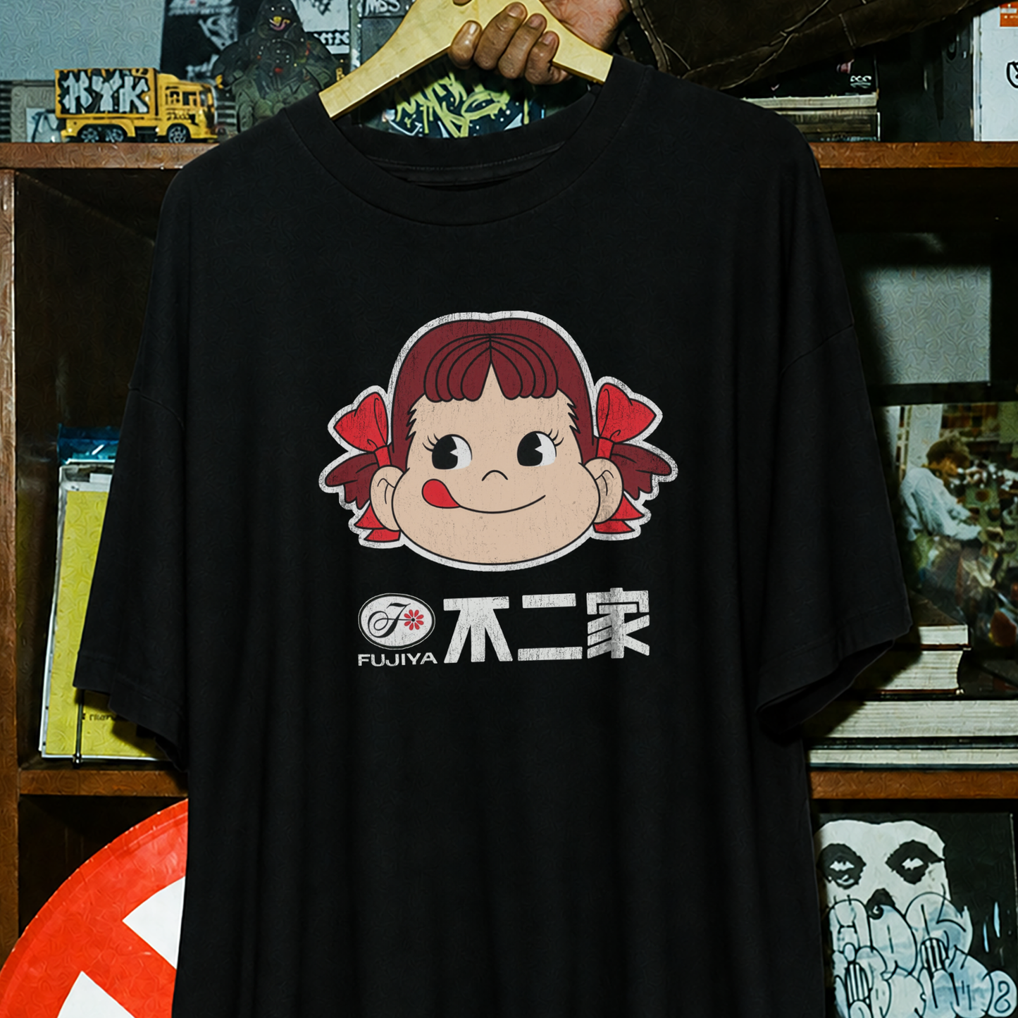 Vintage Peko Chan Washed Black Tee