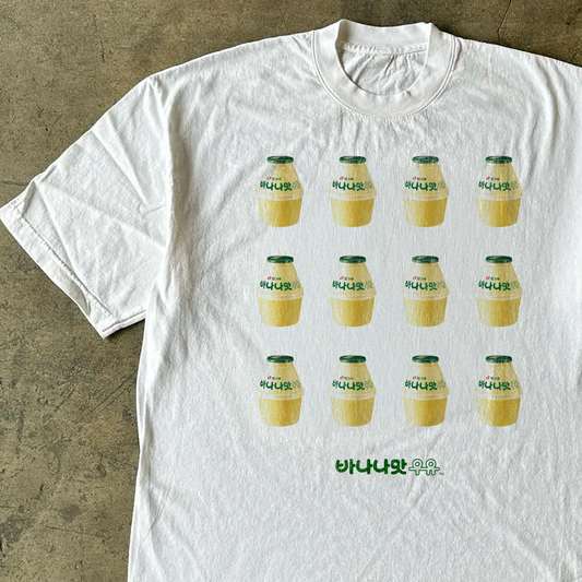 Vintage Banana Milk Washed White Tee