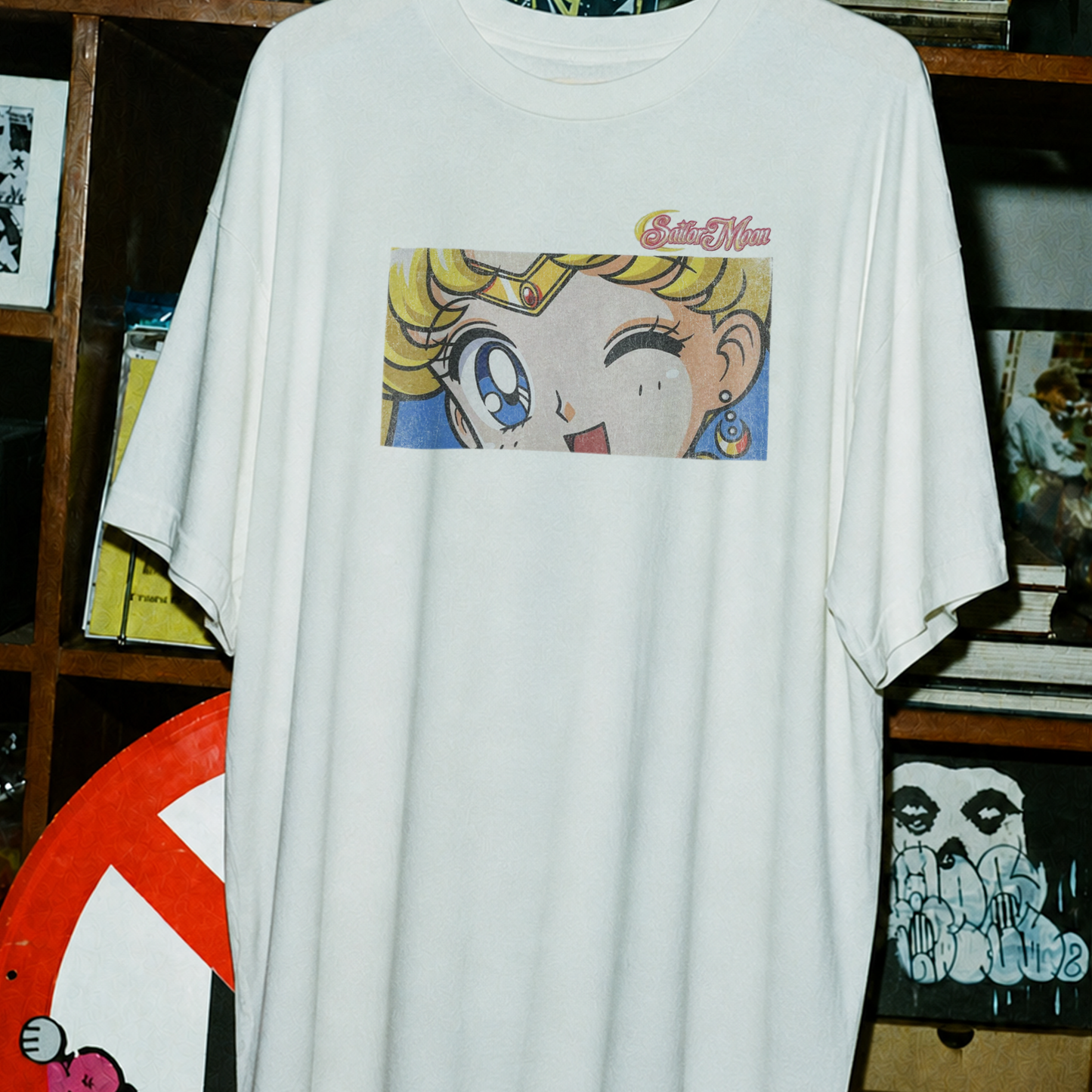 Vintage Sailor Moon Washed White Tee