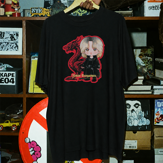 Jimin Targaryan Washed Black Tee