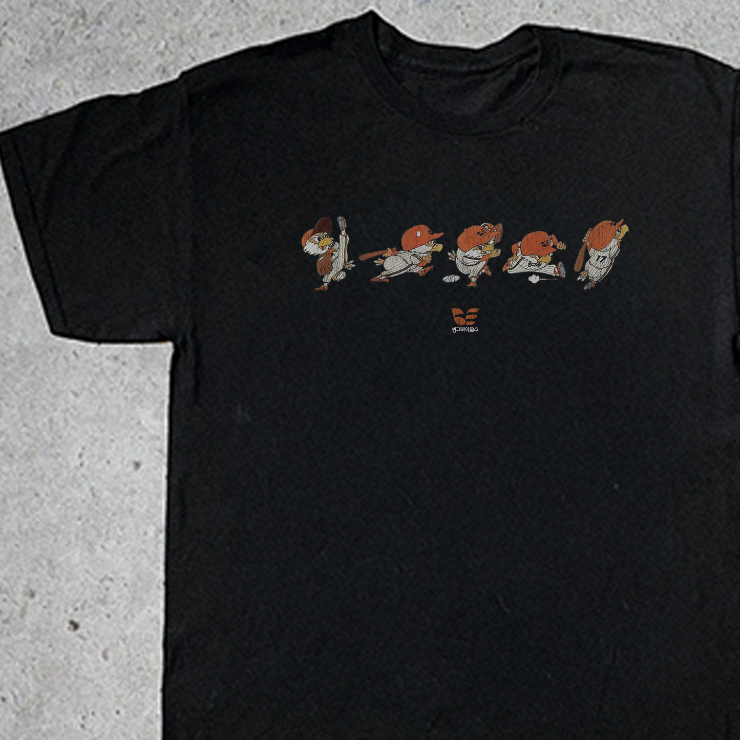 Vintage Binggrae Eagles Washed Black Tee