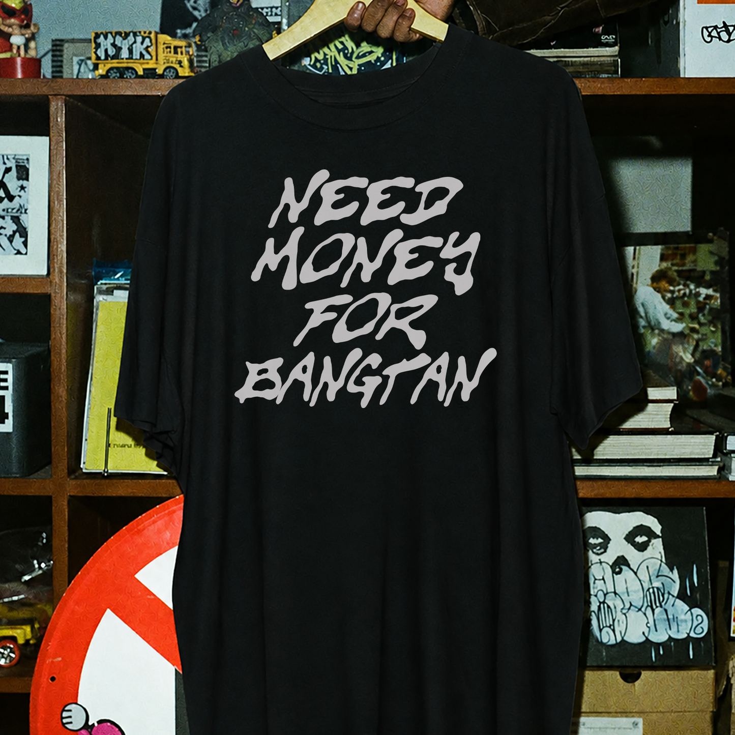 Need Money Washed Black Tee